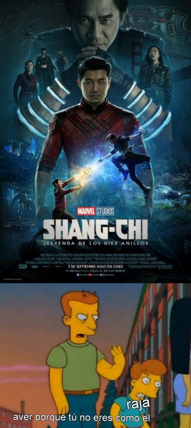 Contexto:Shang Shi fue un éxito y se consideró una de las mejores películas de Marvel - meme