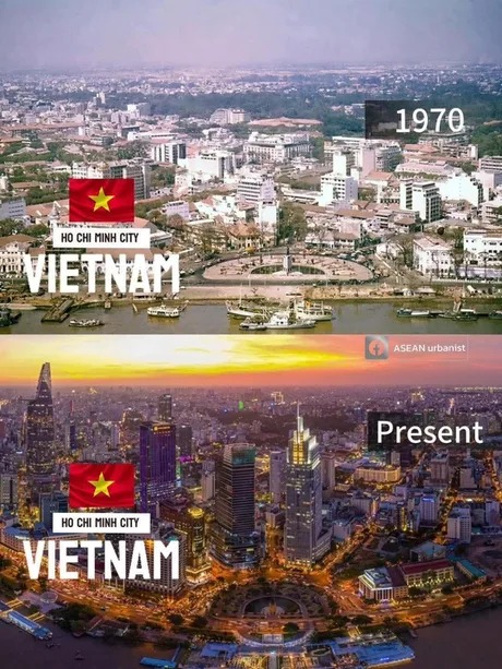 Vietnam 1970 vs now - meme
