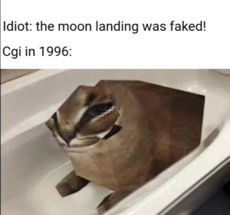 Fake moon landing meme