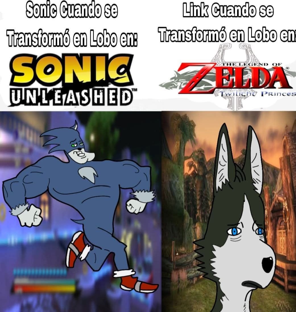 Cuando Sonic, Link y Dante se fusionan y crean puro caos - meme