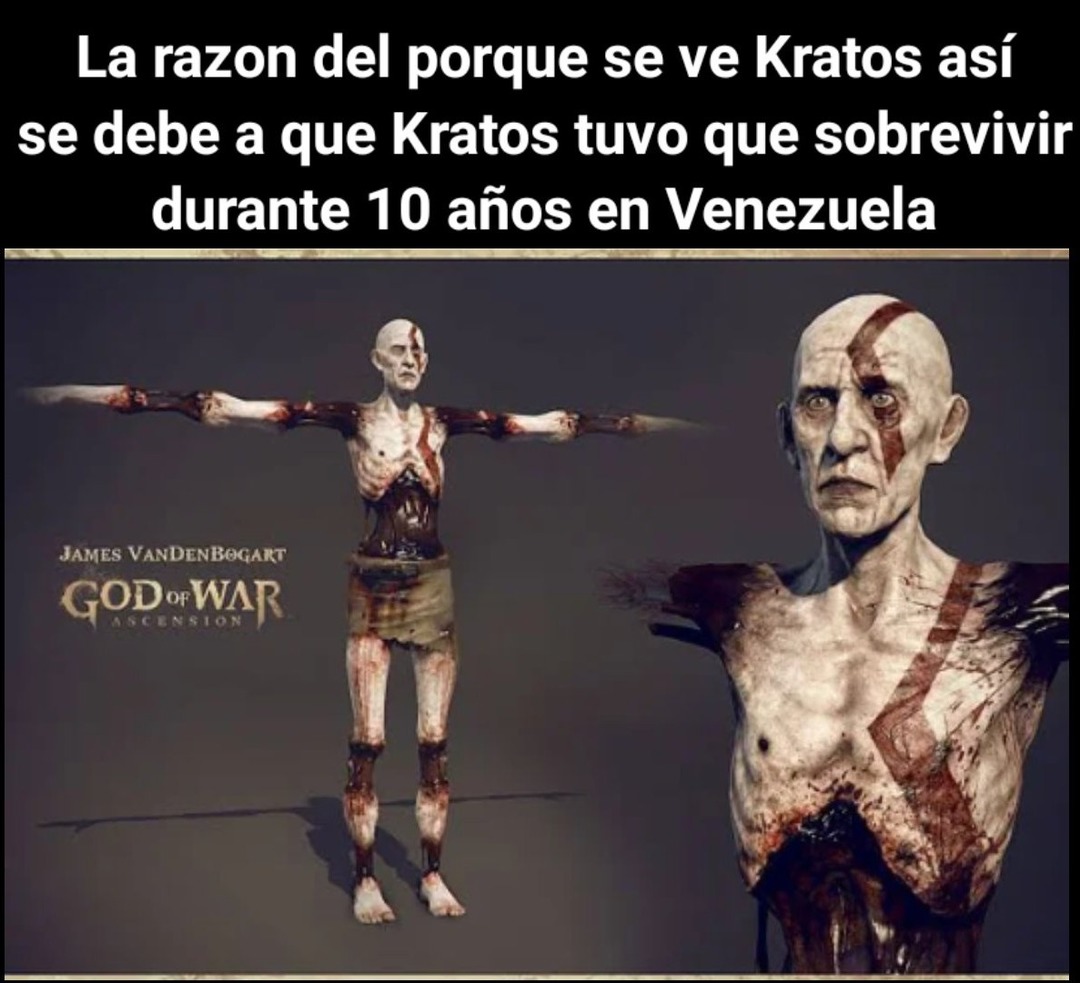 Quiero jugar al DLC de Kratos sobreviviendo en Venezuela - meme