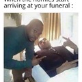 Not crying at my homies funeral meme
