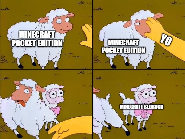 Minecraft PE Vs Minecraft BE - meme