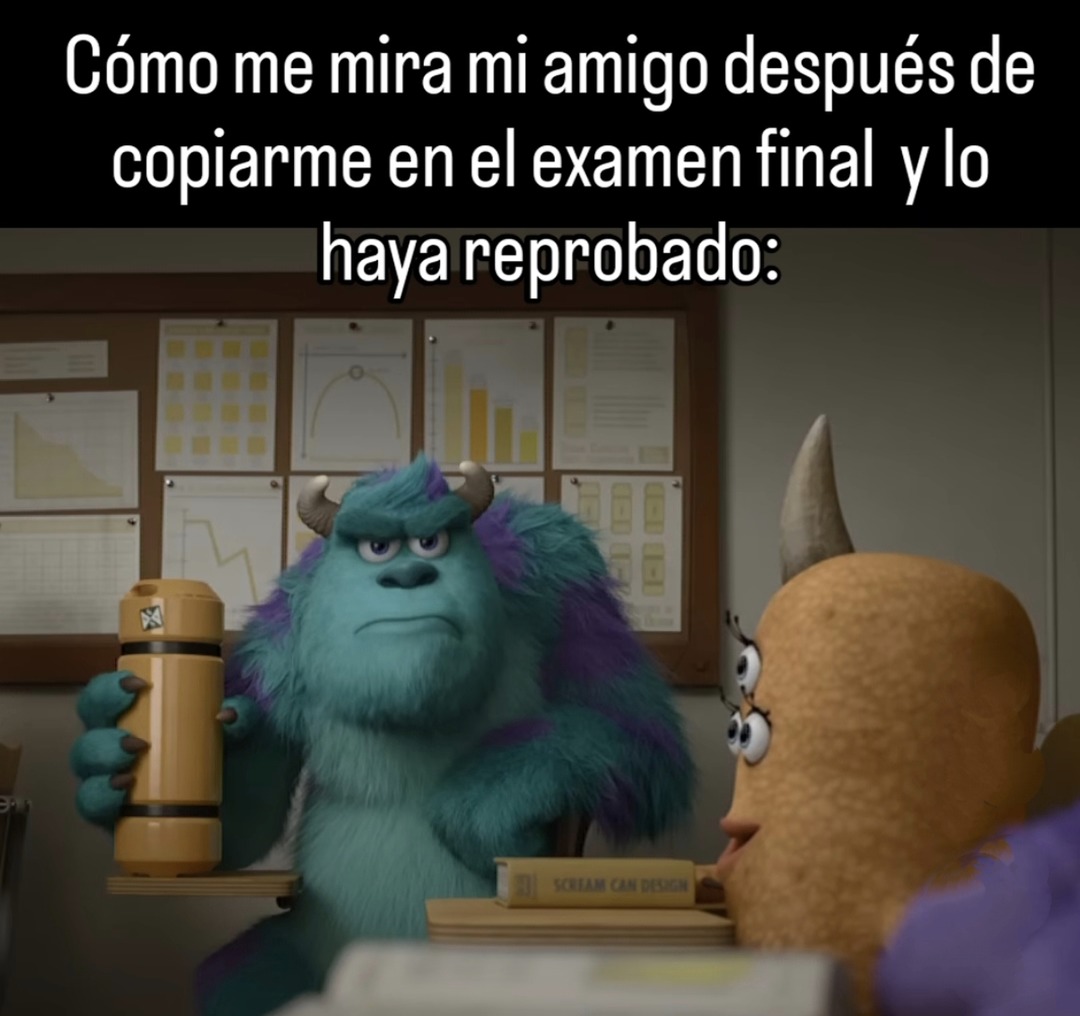 Mi bro mirándome después de reprobar copiándome - meme