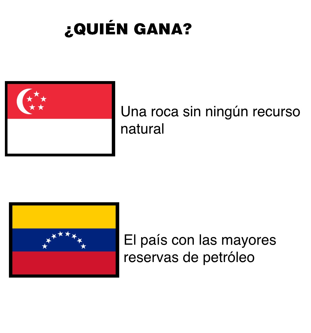 En Venezuela extraer el petróleo sale más caro que exportarlo, y Singapur apostó por la educación, por eso es lo que es - meme