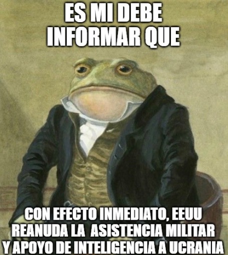 Ucrania vuelve a tener apoyo de EEUU - meme