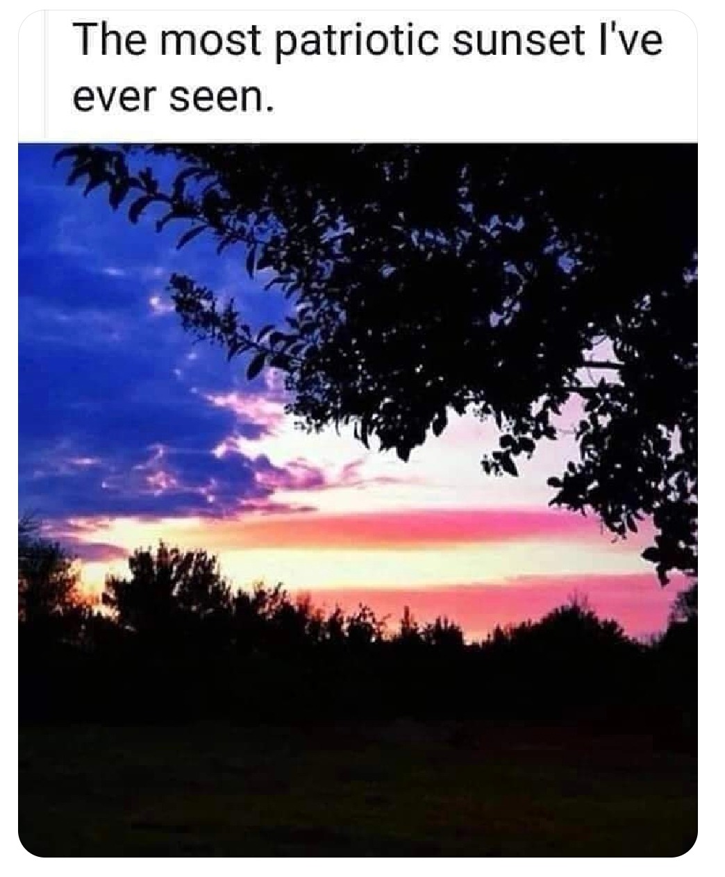 This sunset pledges allegiance to the flag - meme