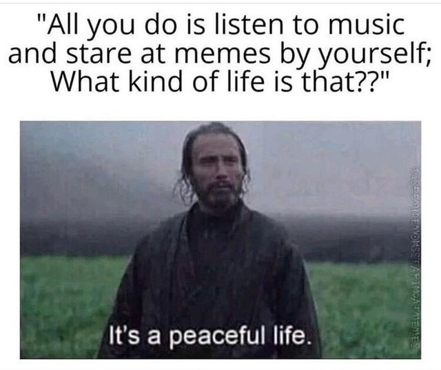 Peaceful life - meme