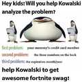 Help Kowalski, kids