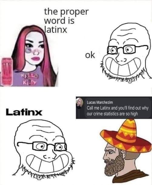 people who use “latinx” have the big gay - meme
