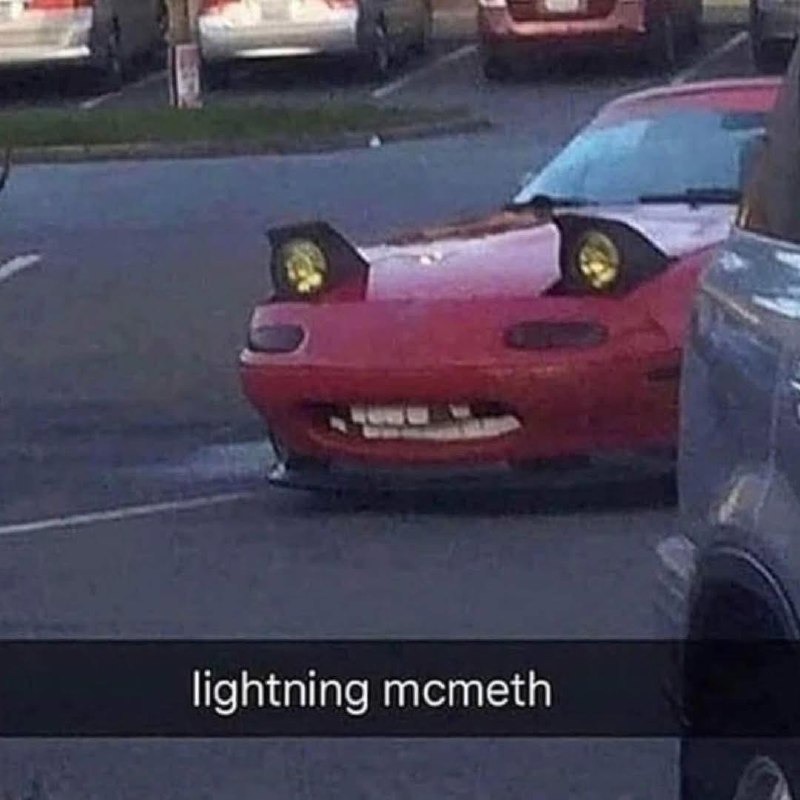 Lightning McMeth finna race your soul - meme