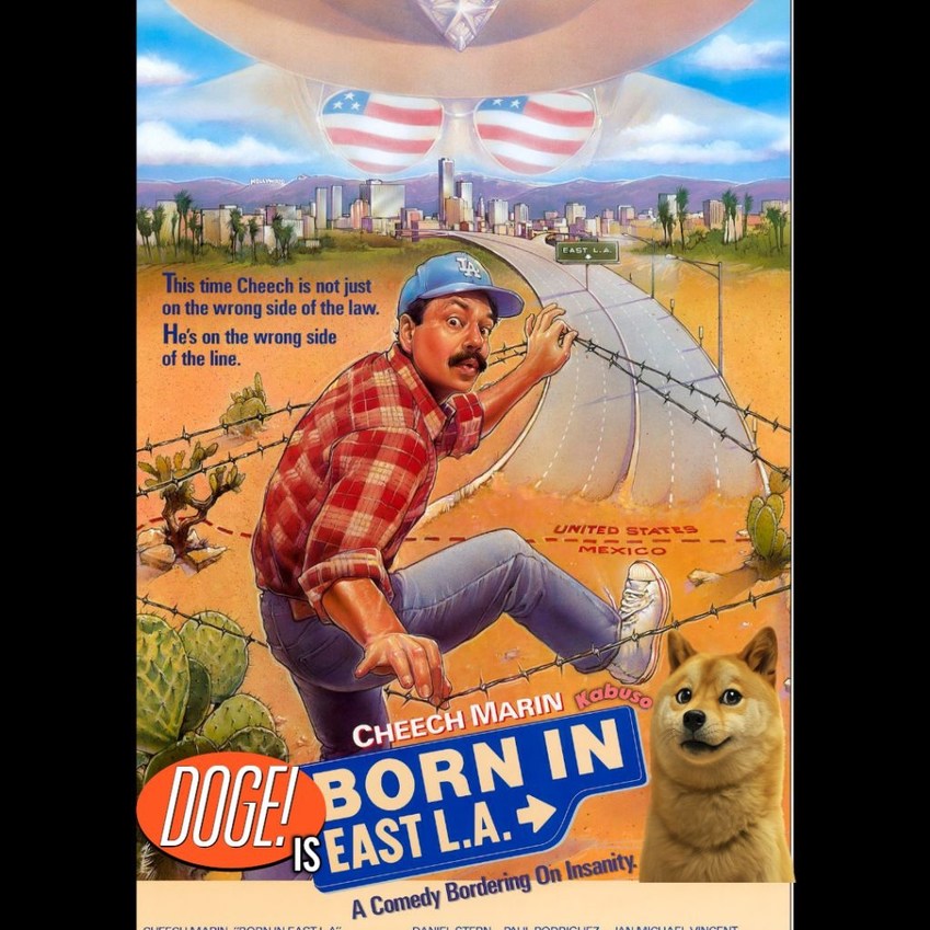 Doge is Born in East L.A. not illegal , libs much stupids - meme
