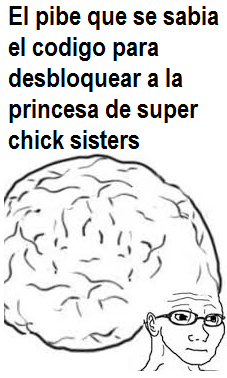 Para los que no sepan, hay un juego creado por PETA llamado Super Chick Sisters en el que 2 pollitos, que tomaban el rol de Mario y Luigi, debian destruir a KFC. En la seleccion de personaje podias jugar como la princesa, pero necesitas un codigo - meme
