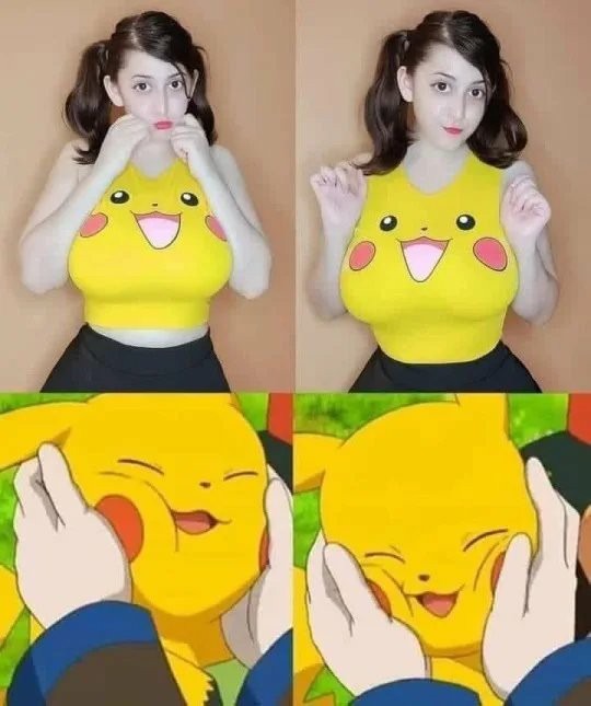 Showing Pikachu some love - meme