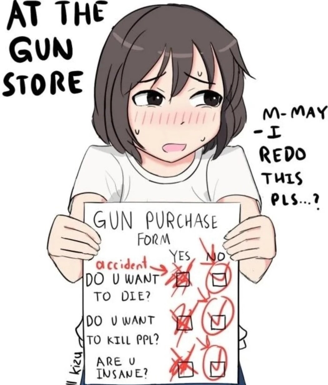 How not to buy a gun - meme