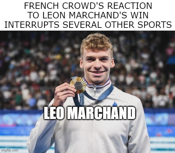 Leo Marchand french swimmer meme