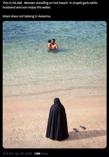 mudslime ideology has no place in our land. This is NOT how we treat our women - meme