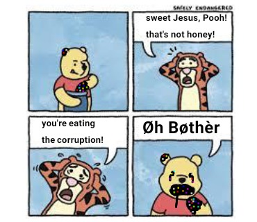 Pooh eats the pibby corruption - meme
