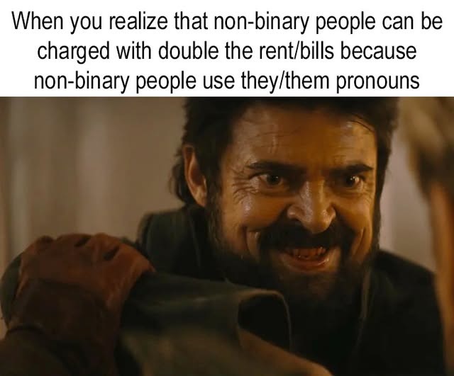 wiping boogers on non-binarios - meme