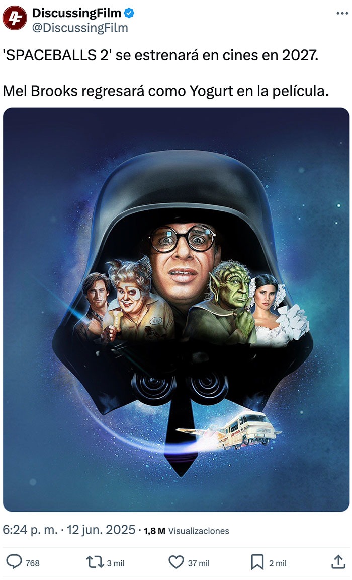 spaceballs 2 llega en 2027 con yogurt de vuelta - meme