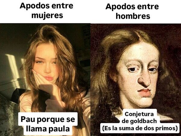 Apodos de mujeres vs hombres nivel teoría matemática - meme