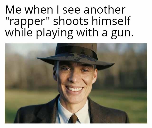 "Rapper" shoots himself while playing with gun - meme