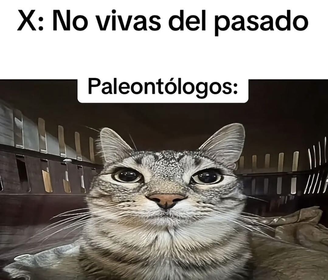 No vivas del pasado dicen, los paleontólogos: ok bro - meme
