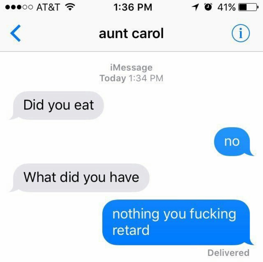 Fuck you aunt carol - meme