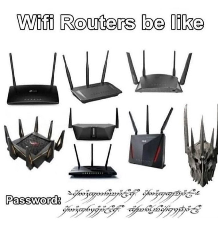 los routers ponen contraseñas como si fueran hechizos antiguos - meme