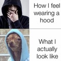 How I feel wearing a hood