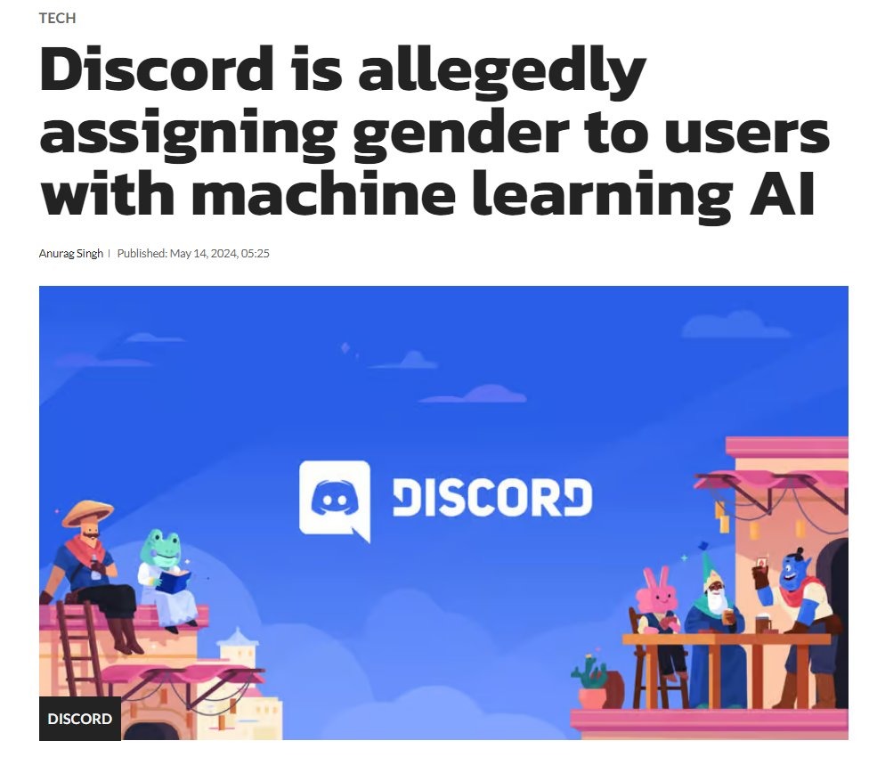 Discord is using AI to assign gender and age to their users - meme