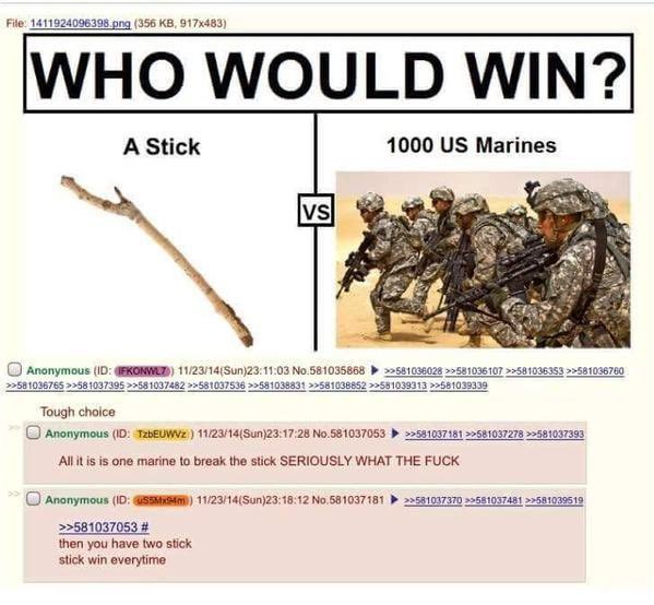 Stick win every time - meme