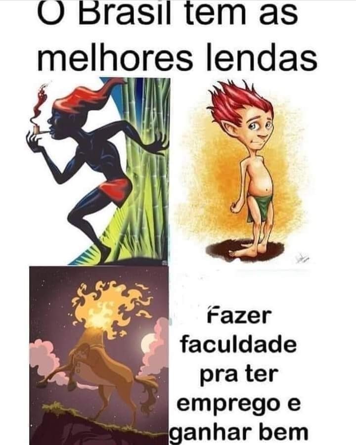 Mitos e folcloriçes brasileiras - meme