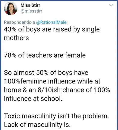 Lack of masculinity is a problem - meme