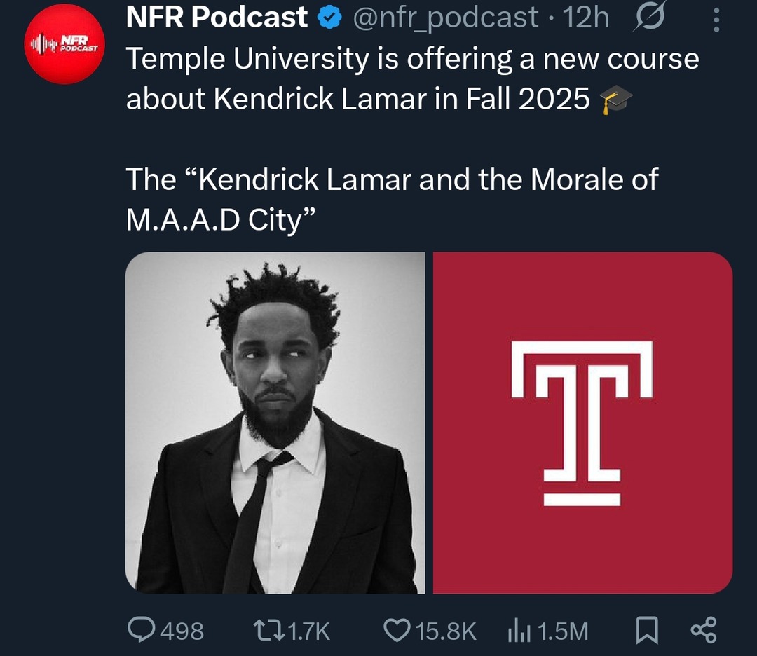 Kendrick Lamar class is now a real thing - meme