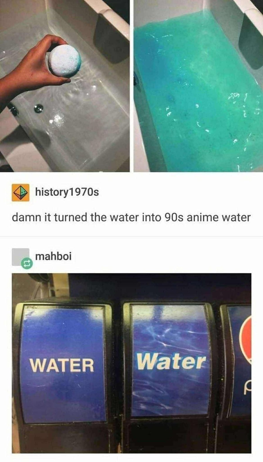 Water started looking like a 90s anime scene - meme