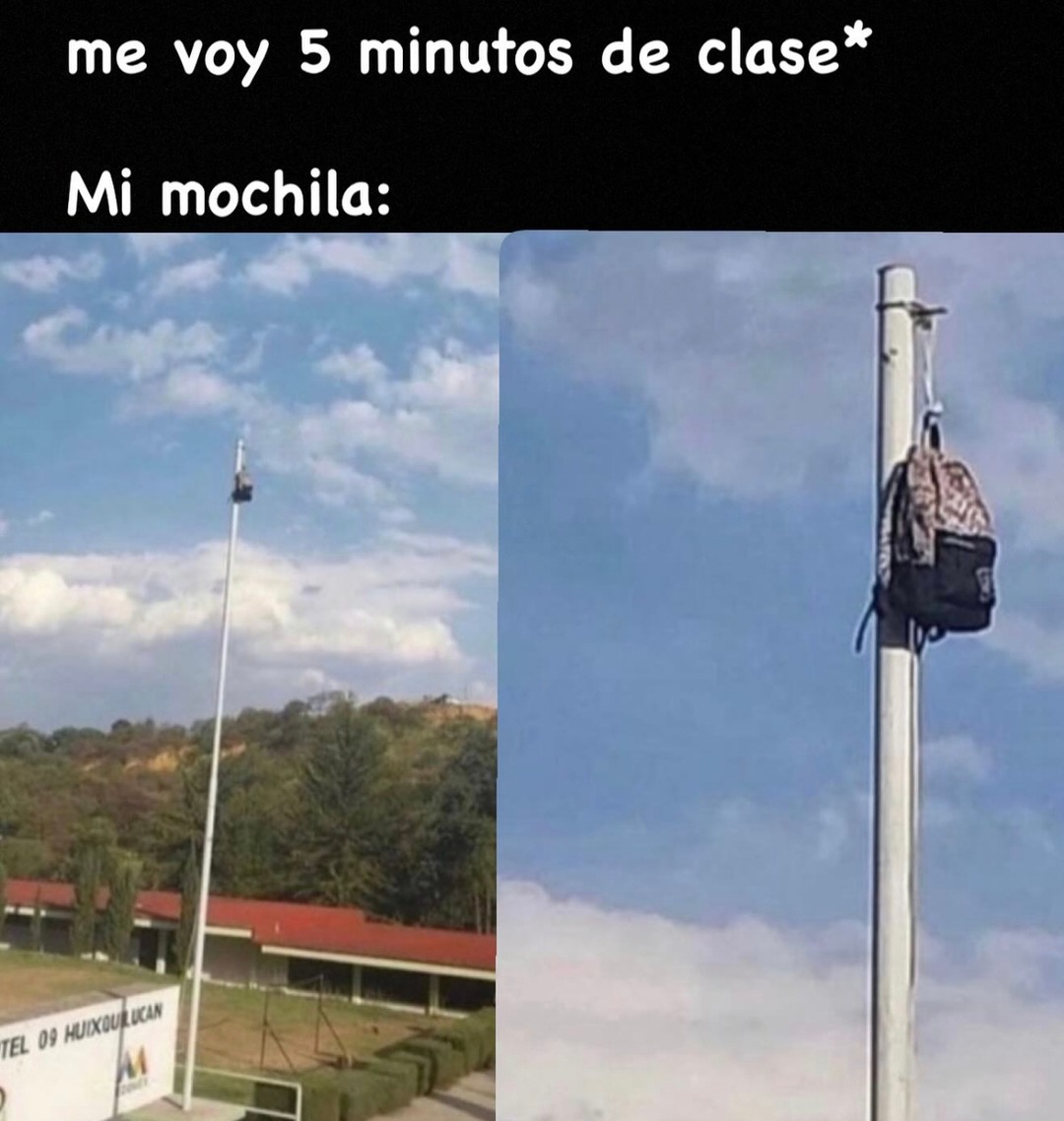 mochila con vida propia - meme
