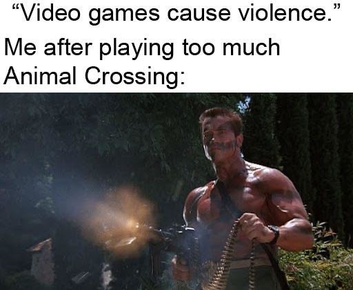 Animal Crossing might be the most violent video game ever - meme