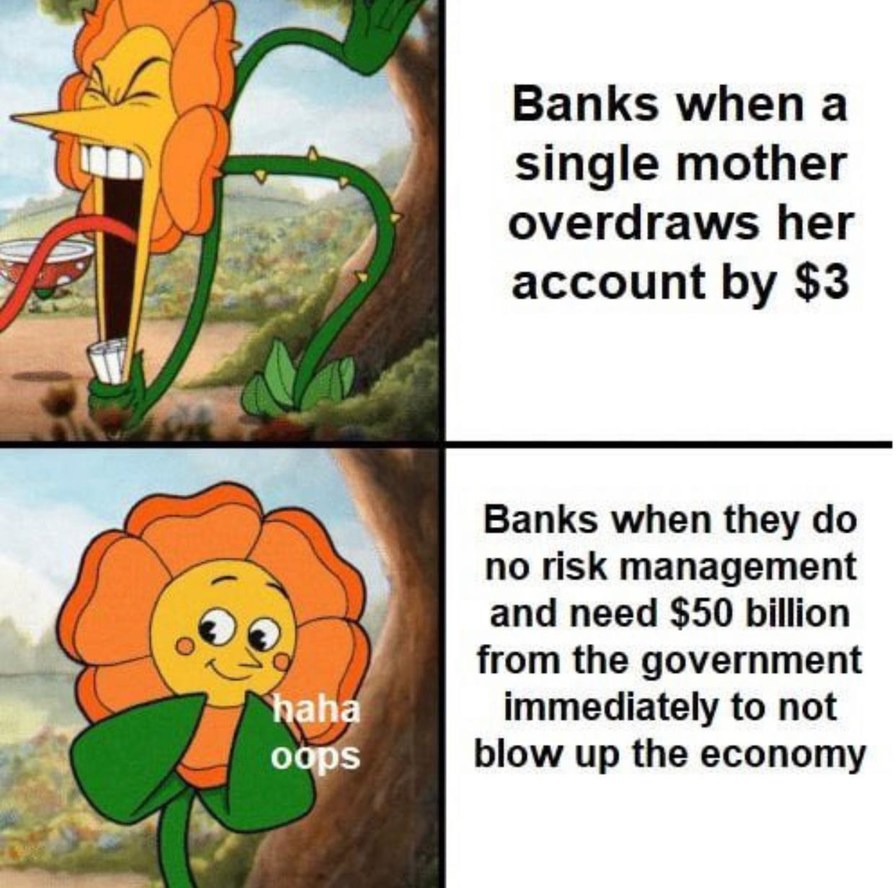 F the banks - meme