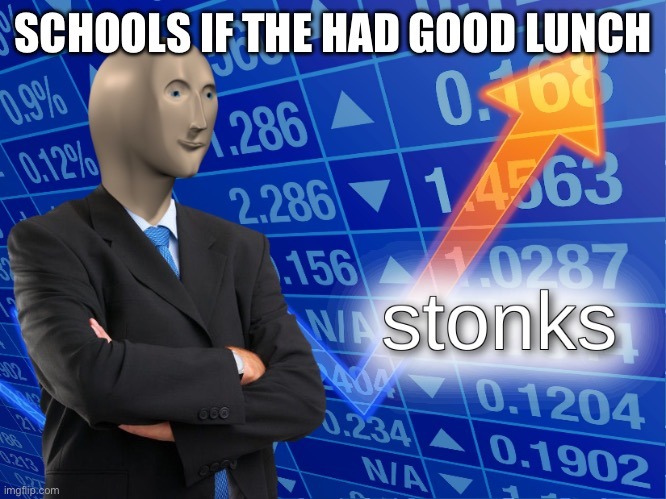 School lunch stonks - meme