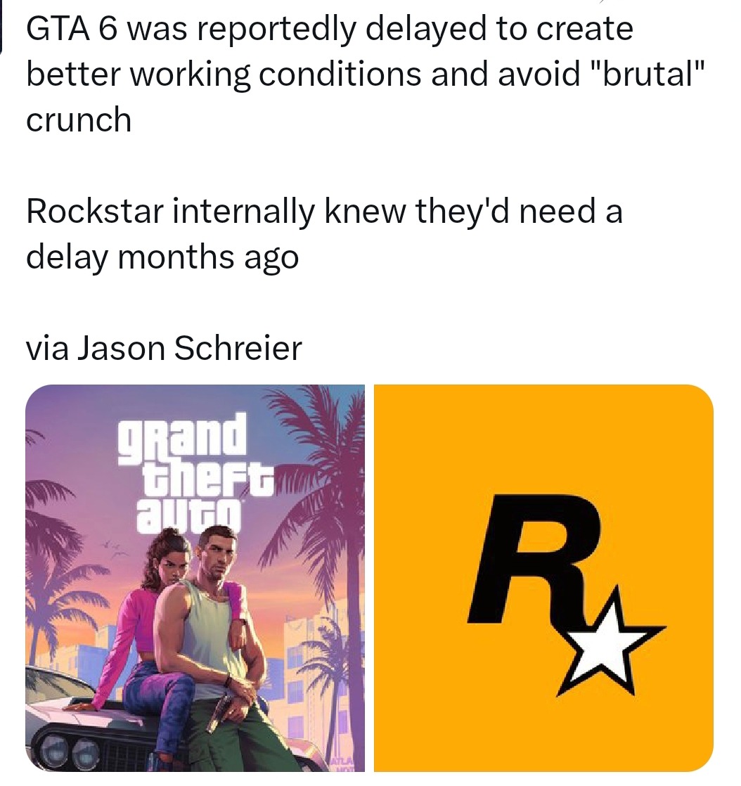 GTA 6 got delayed 'cause Rockstar remembered sleep exists - meme