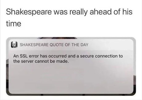 Shakespeare on internet connection - meme