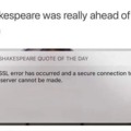 Shakespeare on internet connection