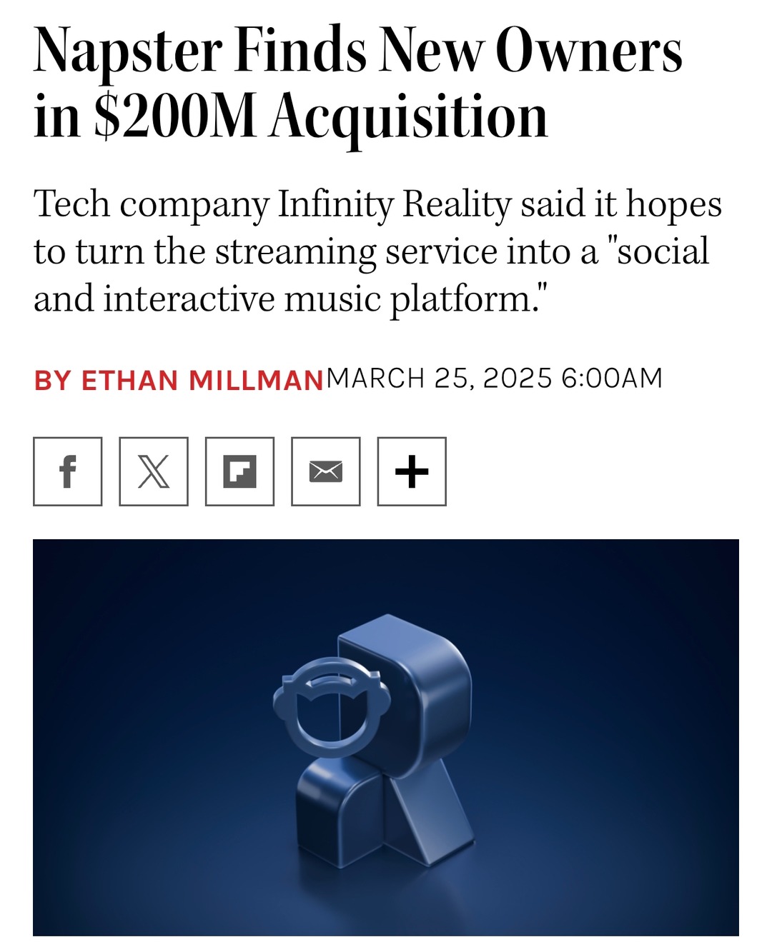 Napster just got bought again maybe it’ll be cool this time but probably not - meme