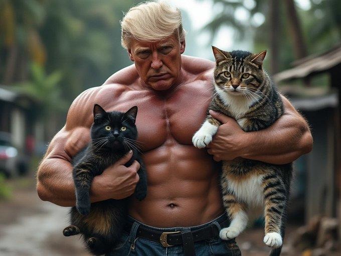 Trump cat AI content is the best lol - meme
