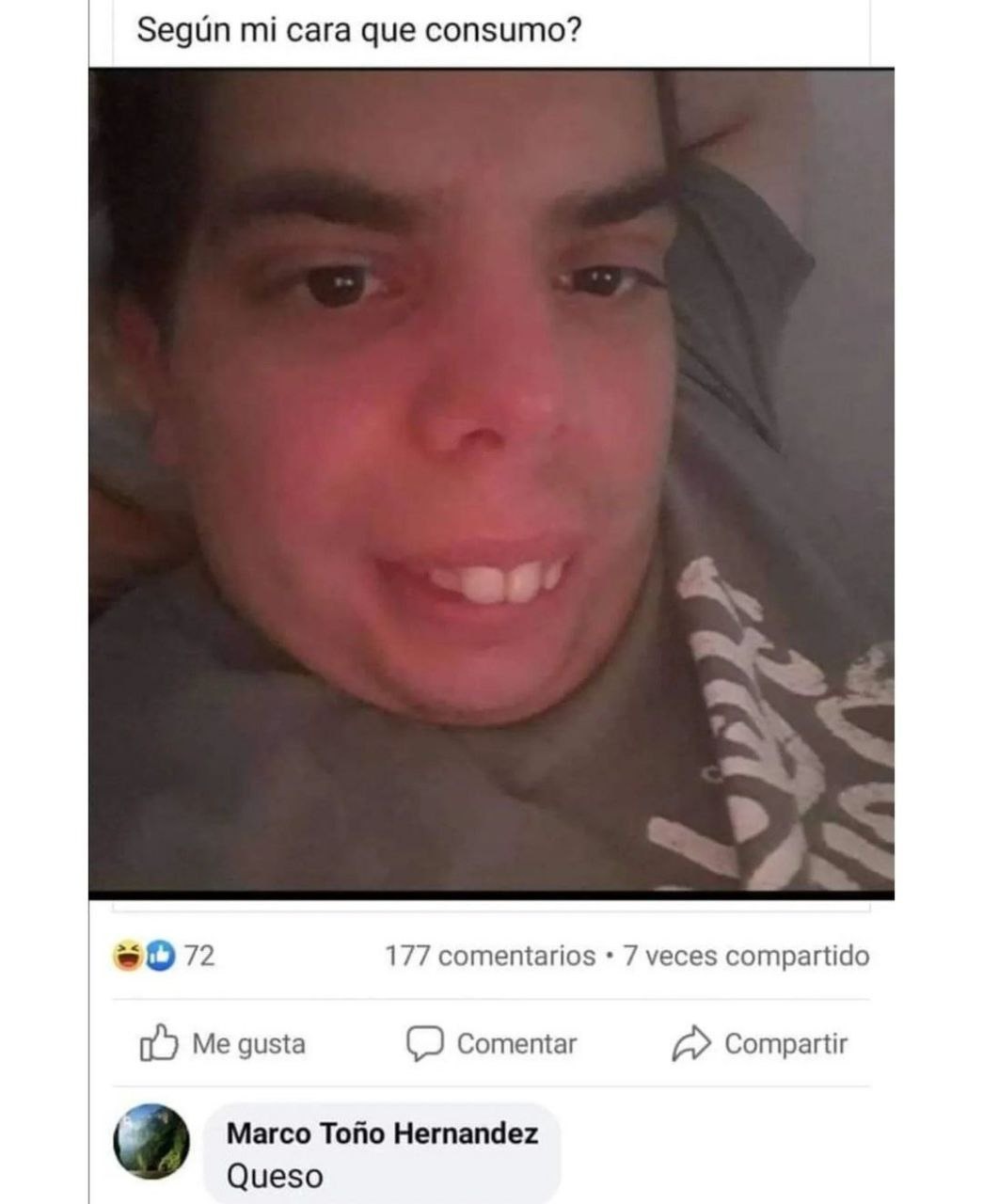Según su cara, Queso - meme