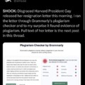 Harvard President Gay even copied her resignation letter