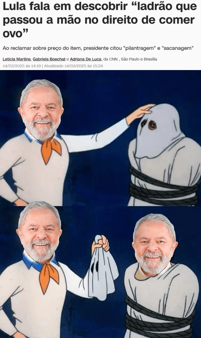 Papai Lule quer saber quem tá passando a mãos nos ovos! - meme