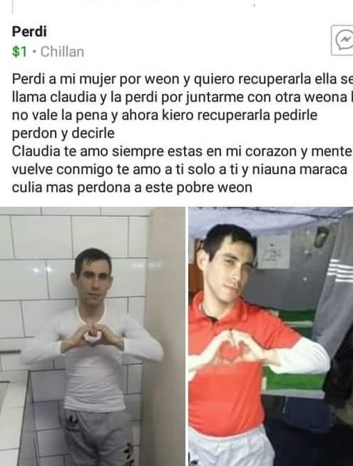 Perdí a Claudia por weón, y ahora quiero que vuelva - meme