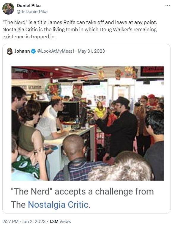 The Nerd accepts a challenge from The Nostalgia Critic - meme